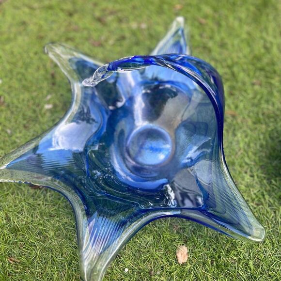 Murano Art Glass Starfish Candy Dish Artsy Collectible Whimsical  Ocean Lover - Picture 8 of 8